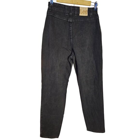 Vintage Lee, Black High Waisted, Relaxed Fit Denim Jeans No Back Pockets Size 8 - Picture 1 of 6